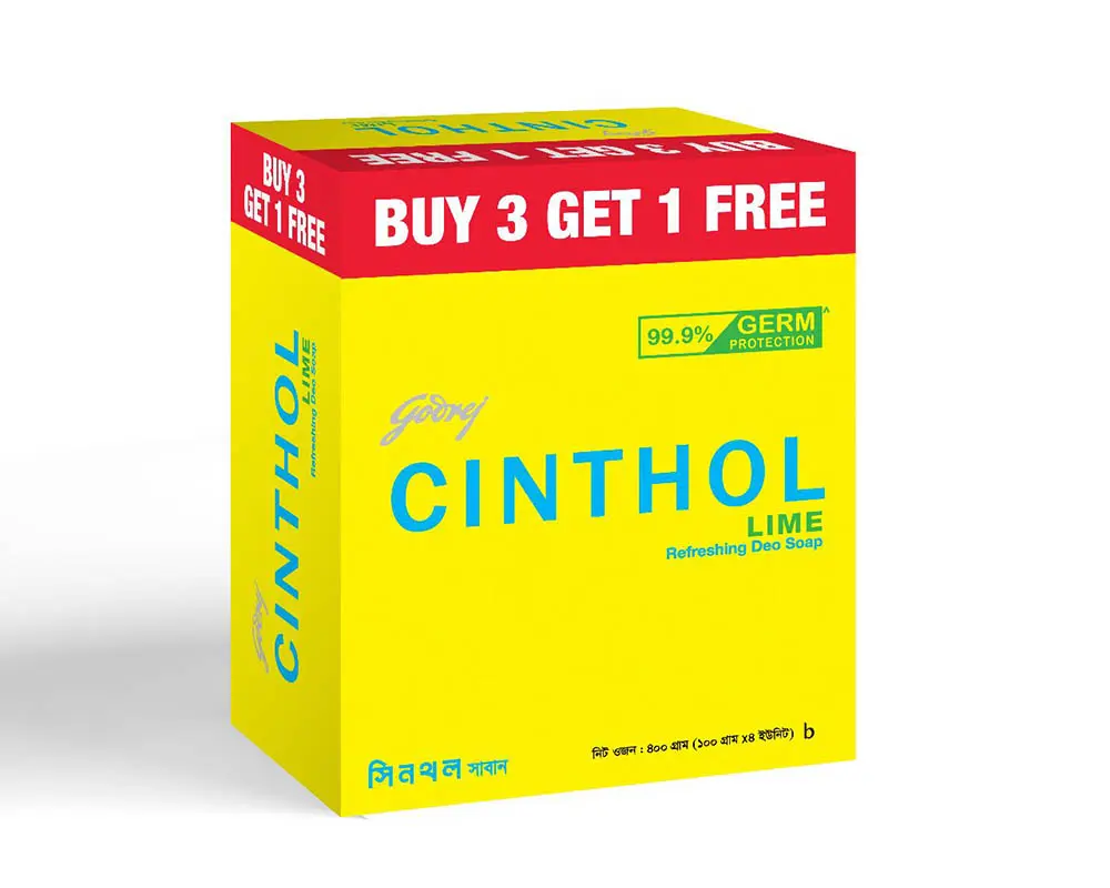 Godrej Cinthol Lime Soap 100gm (Buy3 Get1 Free)